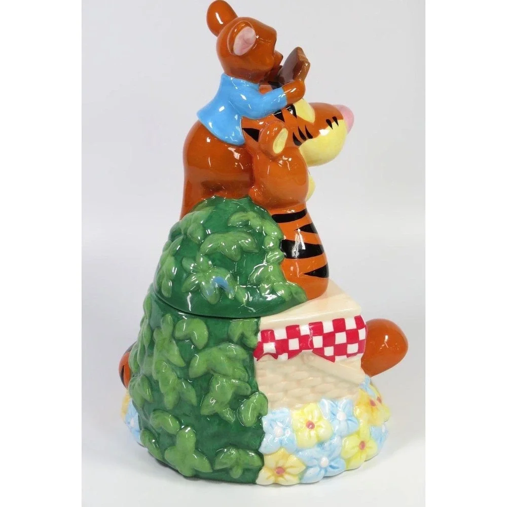 Disney Direct Tigger and Roo Musical Ceramic Cookie Jar Winnie the Pooh Picnic